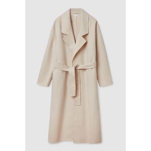 COS Wool Mix Relaxed Belted Coat in Off-white